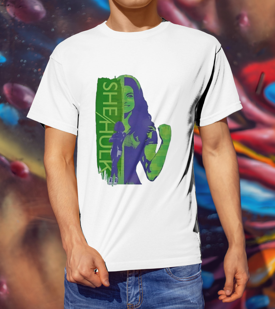 She Hulk Marvel Superhero Jennifer Walters Comic Style Heroic Pose T-Shirt