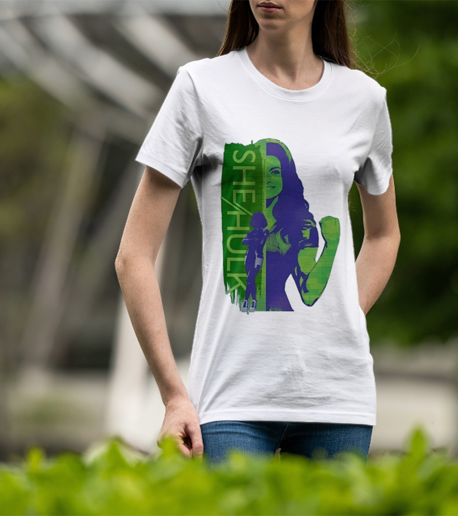 She Hulk Marvel Superhero Jennifer Walters Comic Style Heroic Pose T-Shirt