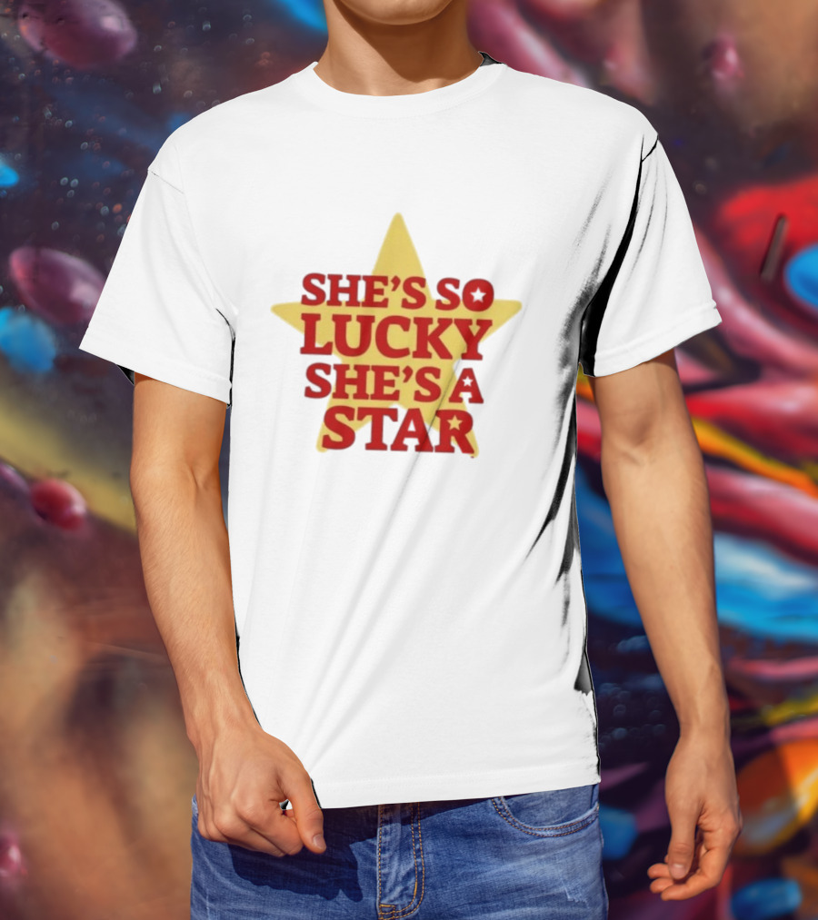 She's So Lucky She's A Star Yellow Star T-Shirt