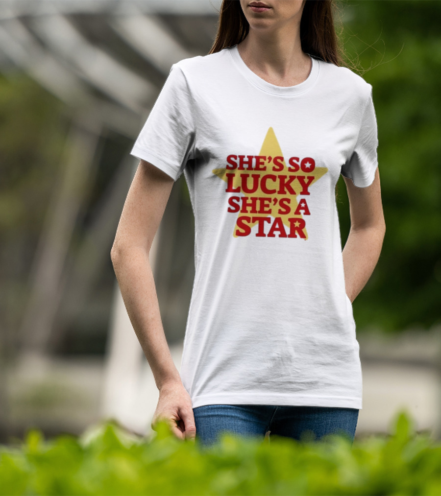She's So Lucky She's A Star Yellow Star T-Shirt