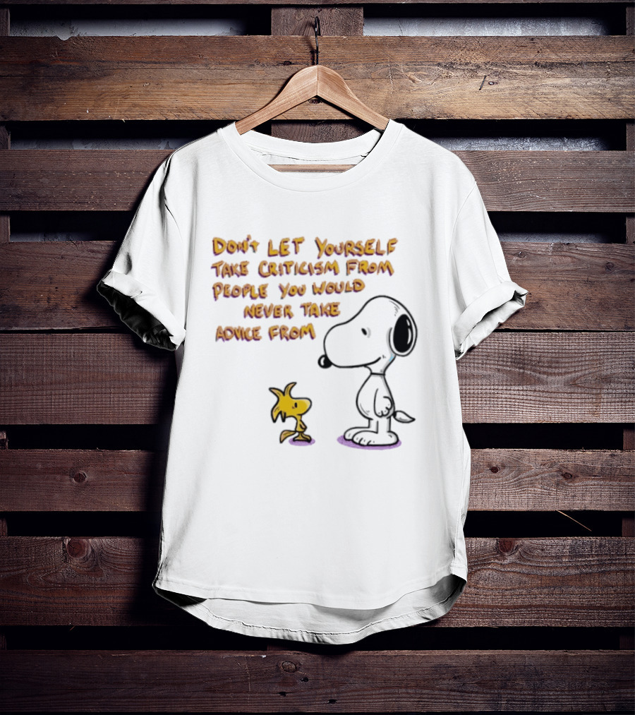 Snoopy Advice Criticism Peanuts Woodstock T-Shirt