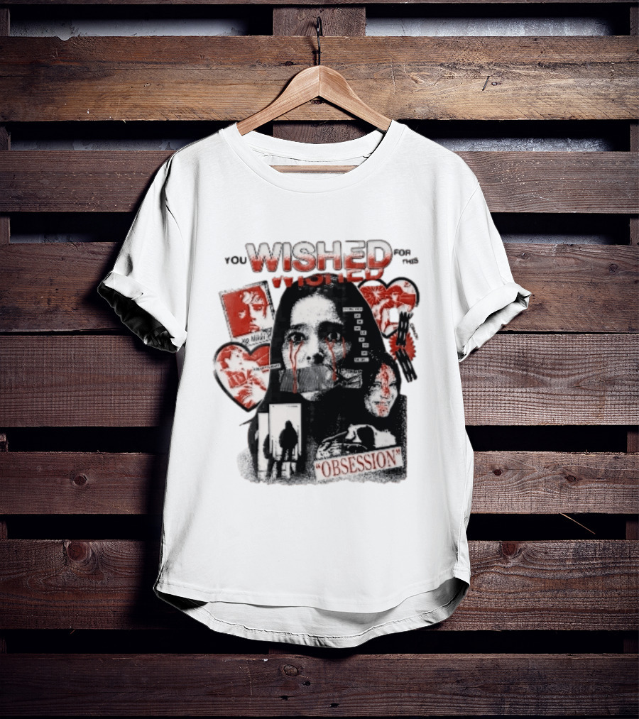 You Wished For This Obsession Nikki Halftone Gagged Woman Blood Tears Collage T-Shirt