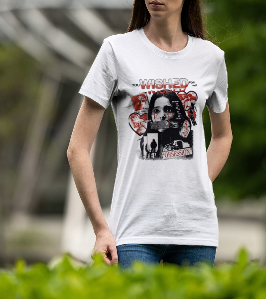 You Wished For This Obsession Nikki Halftone Gagged Woman Blood Tears Collage T-Shirt