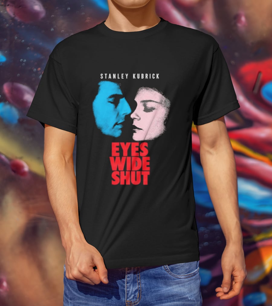 Stanley Kubrick Eyes Wide Shut Blue And Pink Faces T-Shirt