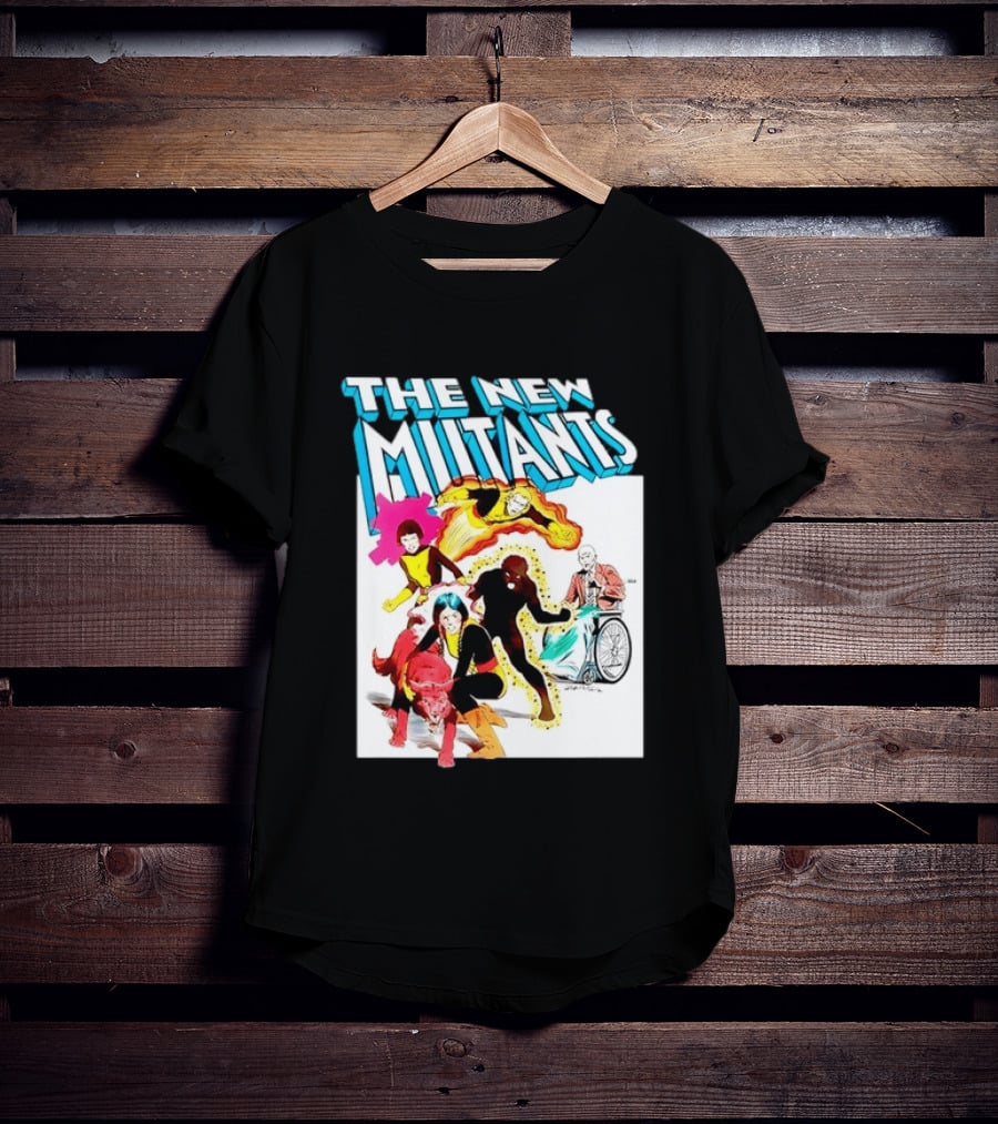 The New Mutants Marvel Comic Book Cover Featuring Iconic Characters T-Shirt