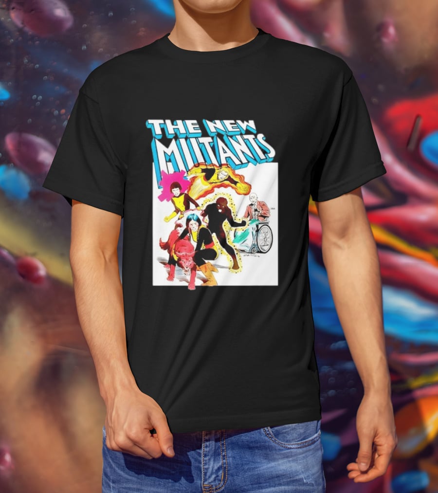 The New Mutants Marvel Comic Book Cover Featuring Iconic Characters T-Shirt
