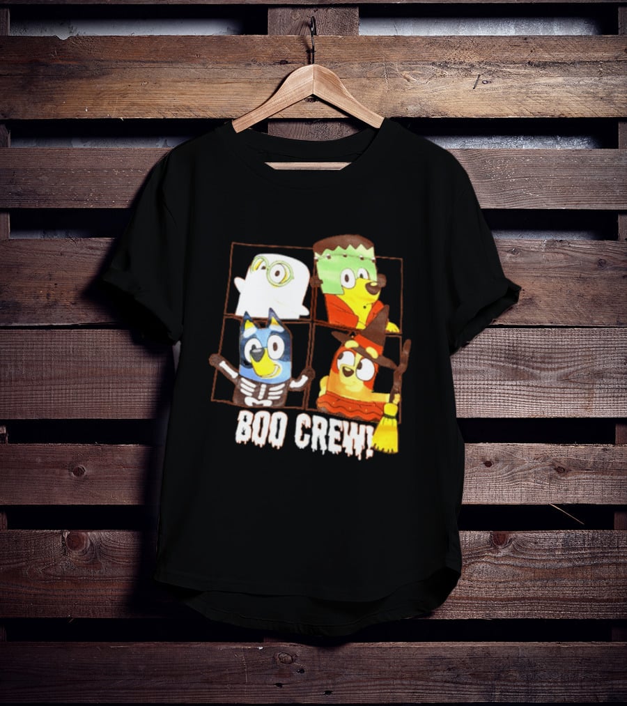 Boo Crew Bluey Halloween Ghost Frankenstein Witch Skeleton T-Shirt