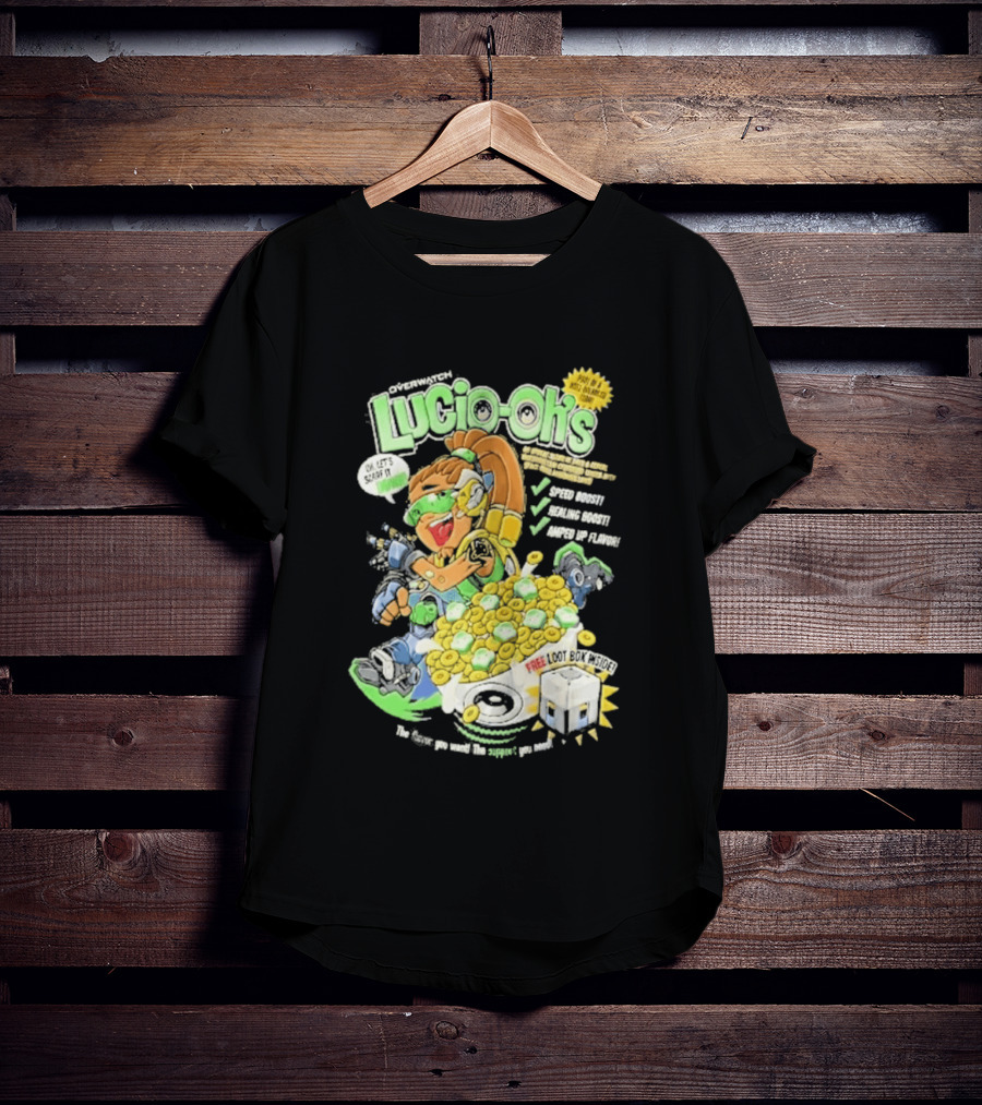 Lucio Oh's Cereal Sound Boost Sonic Waves Packed With Flavor T-Shirt