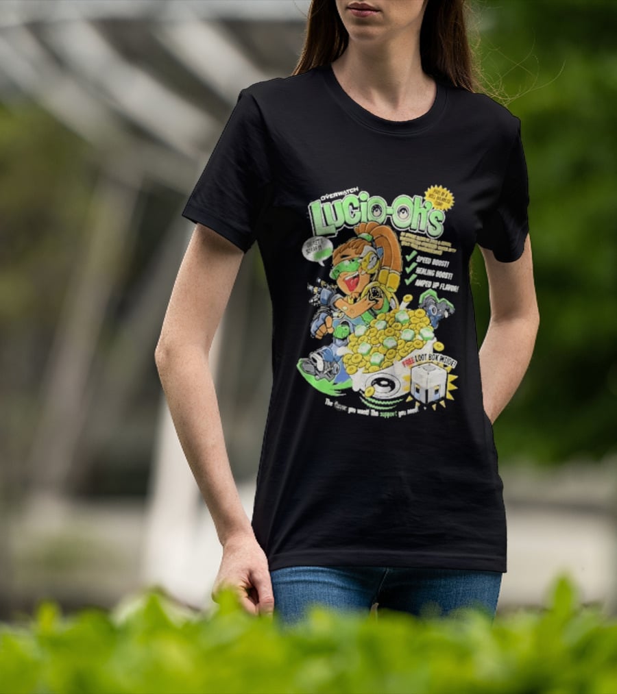 Lucio Oh's Cereal Sound Boost Sonic Waves Packed With Flavor T-Shirt