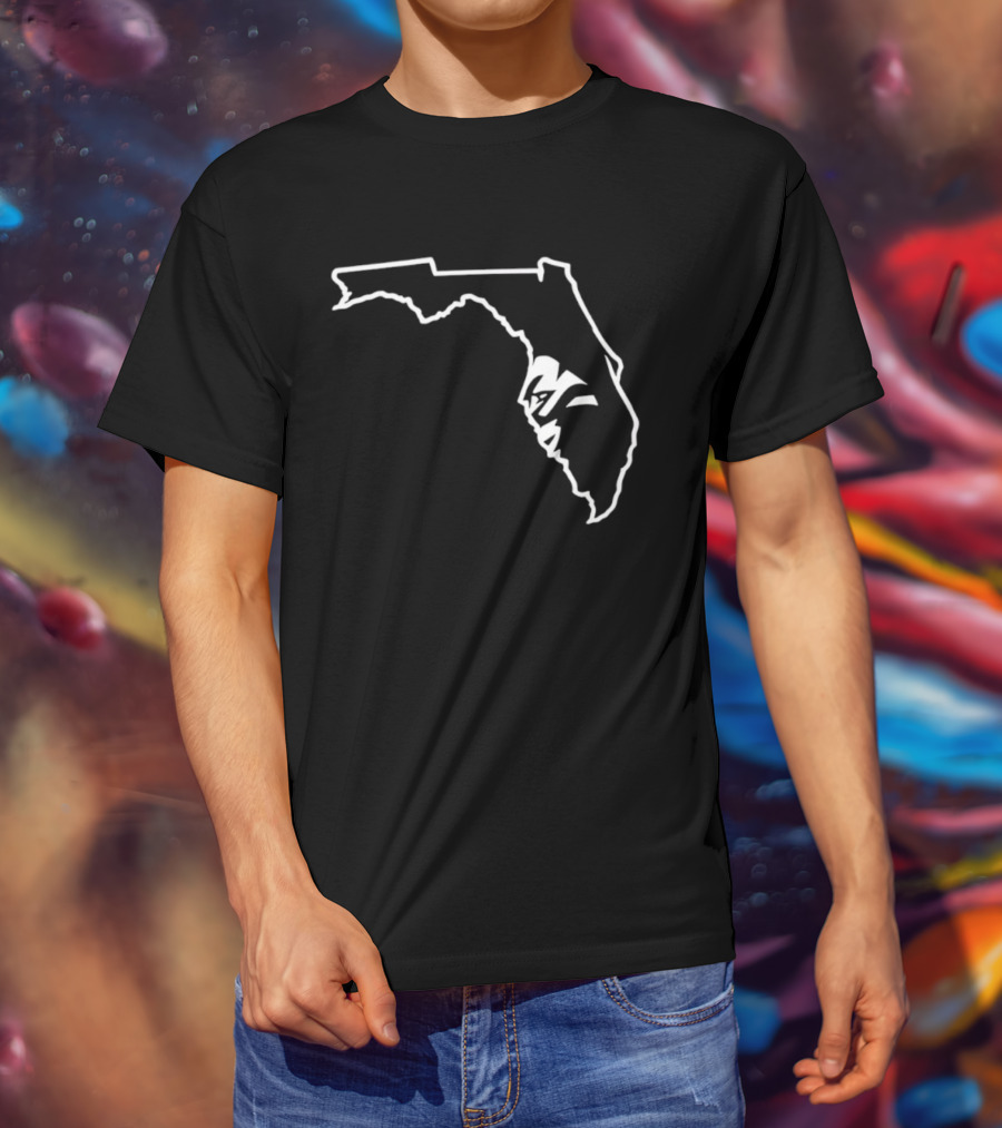 Miami Florida State Seminoles Outline Map T-Shirt