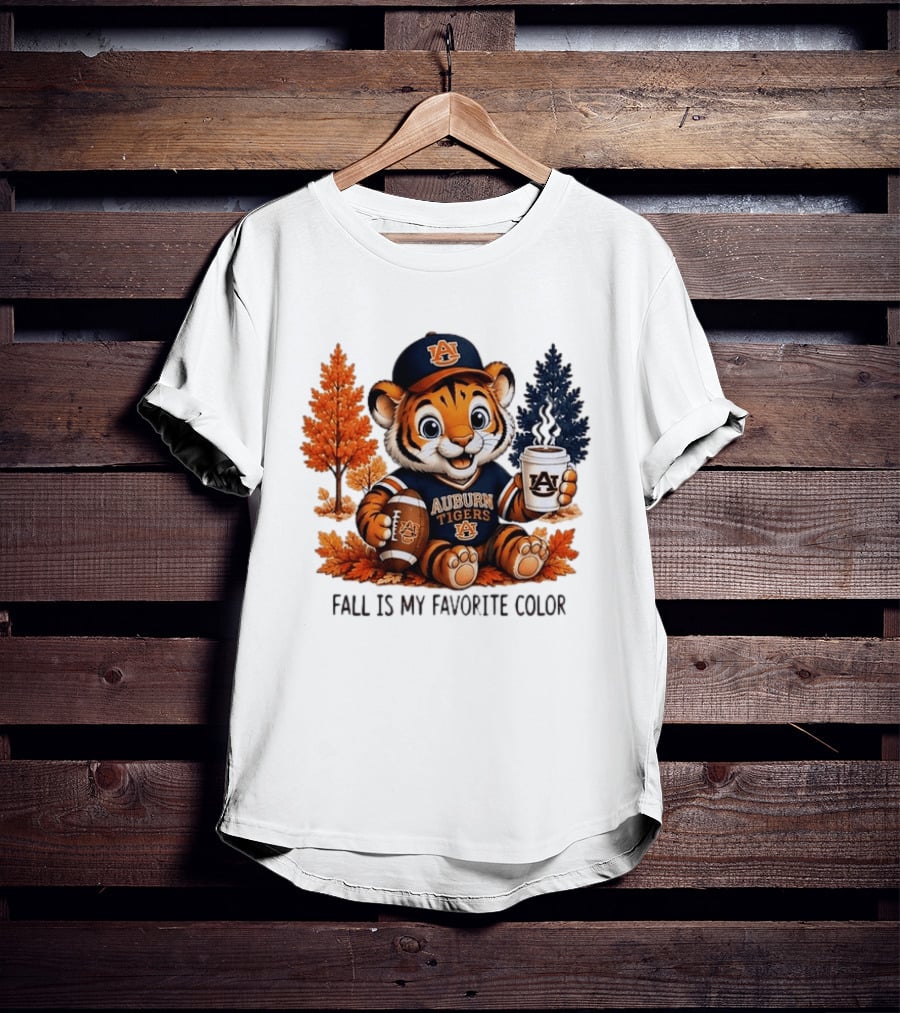 Auburn Tigers Fall Is My Favorite Color Football And Coffee Tiger T-Shirt