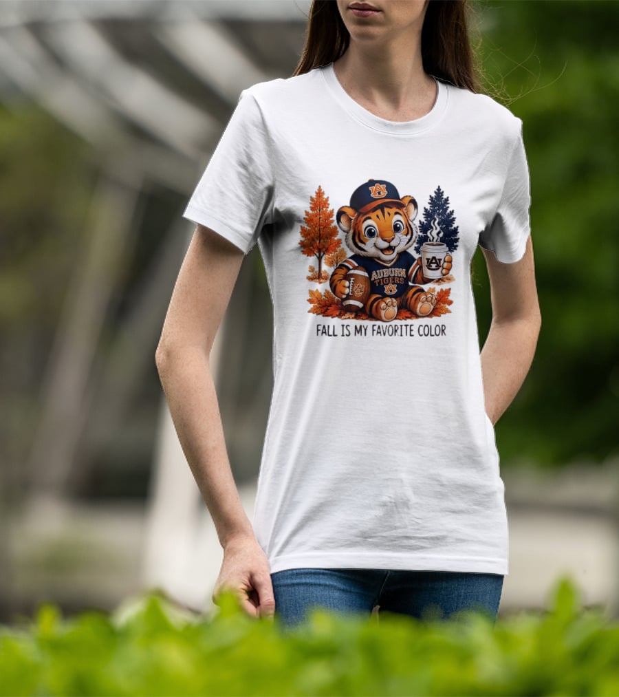 Auburn Tigers Fall Is My Favorite Color Football And Coffee Tiger T-Shirt