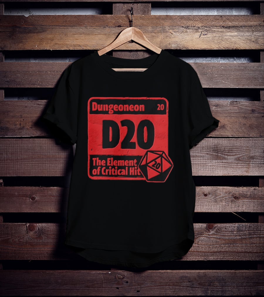 Dungeoneon D20 The Element Of Critical Hit Dice T-Shirt