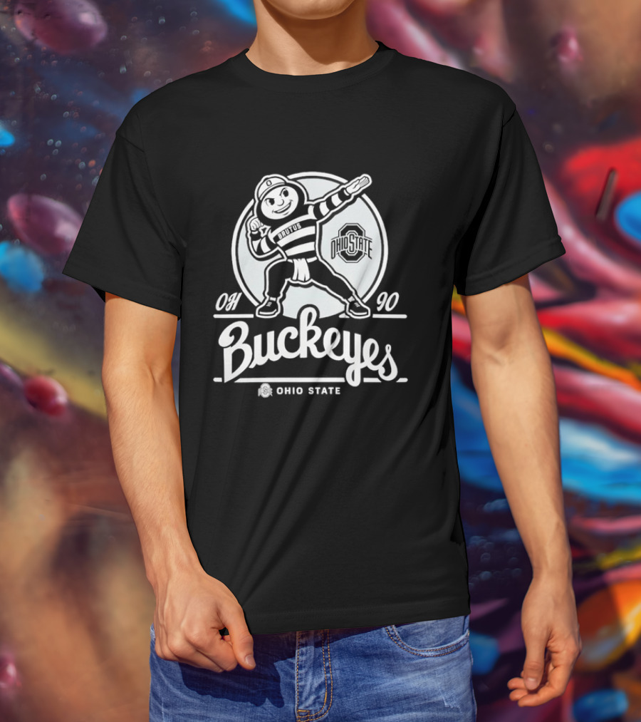 Ohio State Buckeyes OH 90 Brutus Mascot Graphic 47 Mark T-Shirt