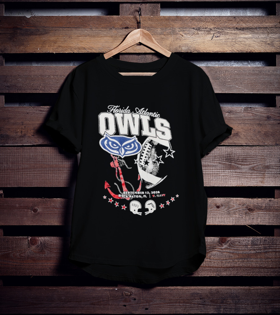 Florida Atlantic Owls September 12 2026 Boca Raton FL Vs Navy T-Shirt