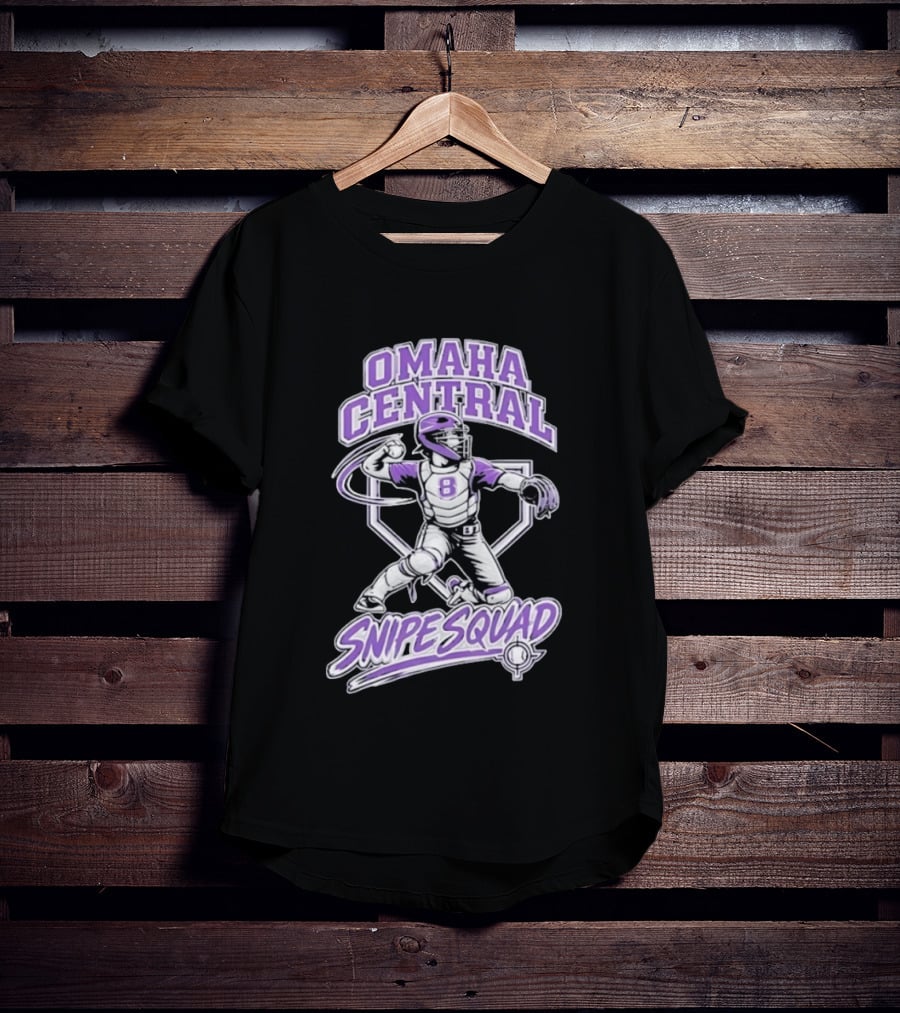Omaha Central Snipe Squad Baseball Catcher Number 8 T-Shirt