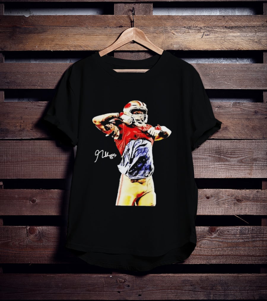 George Kittle Autograph San Francisco 49ers Football Celebration T-Shirt