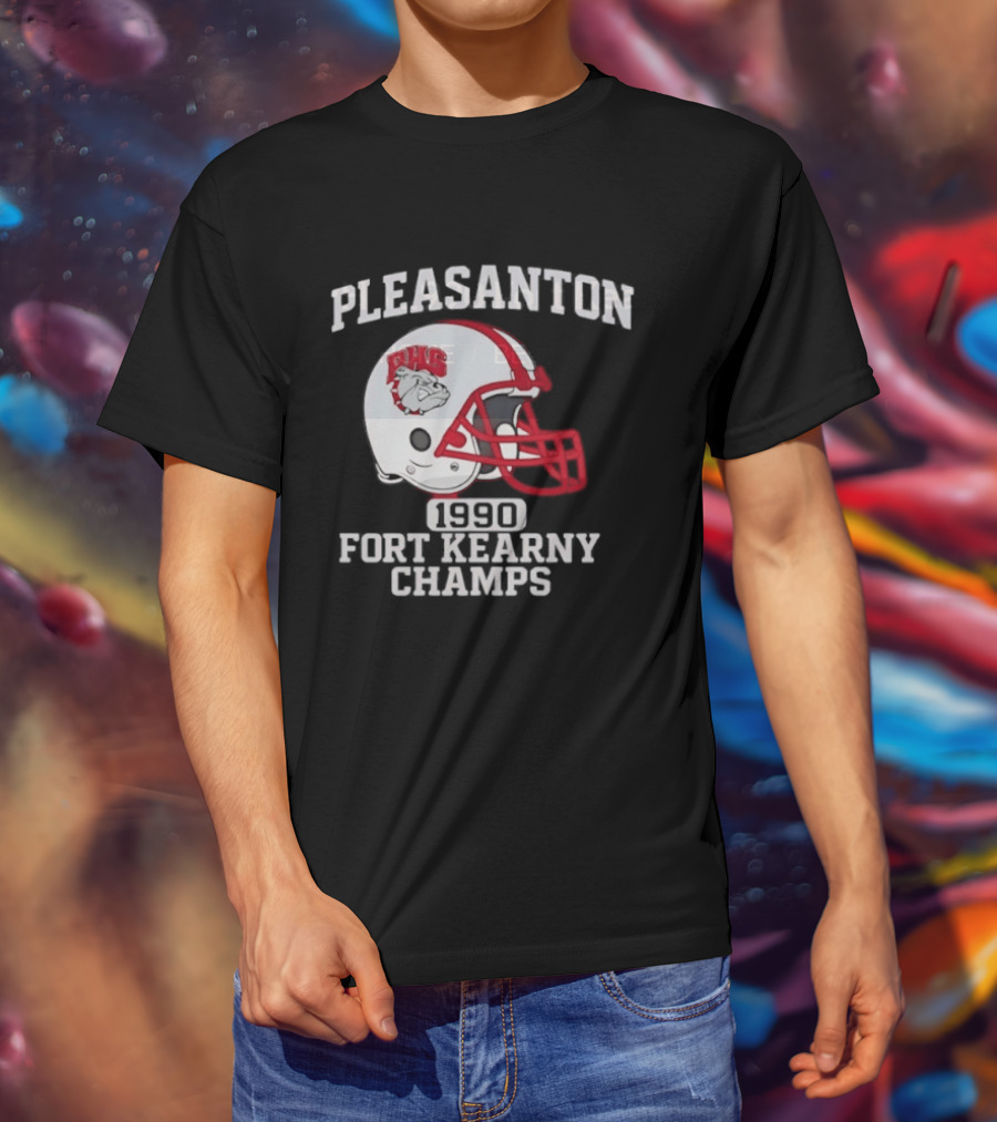 Pleasanton PHS 1990 Fort Kearny Champs Football Helmet T-Shirt