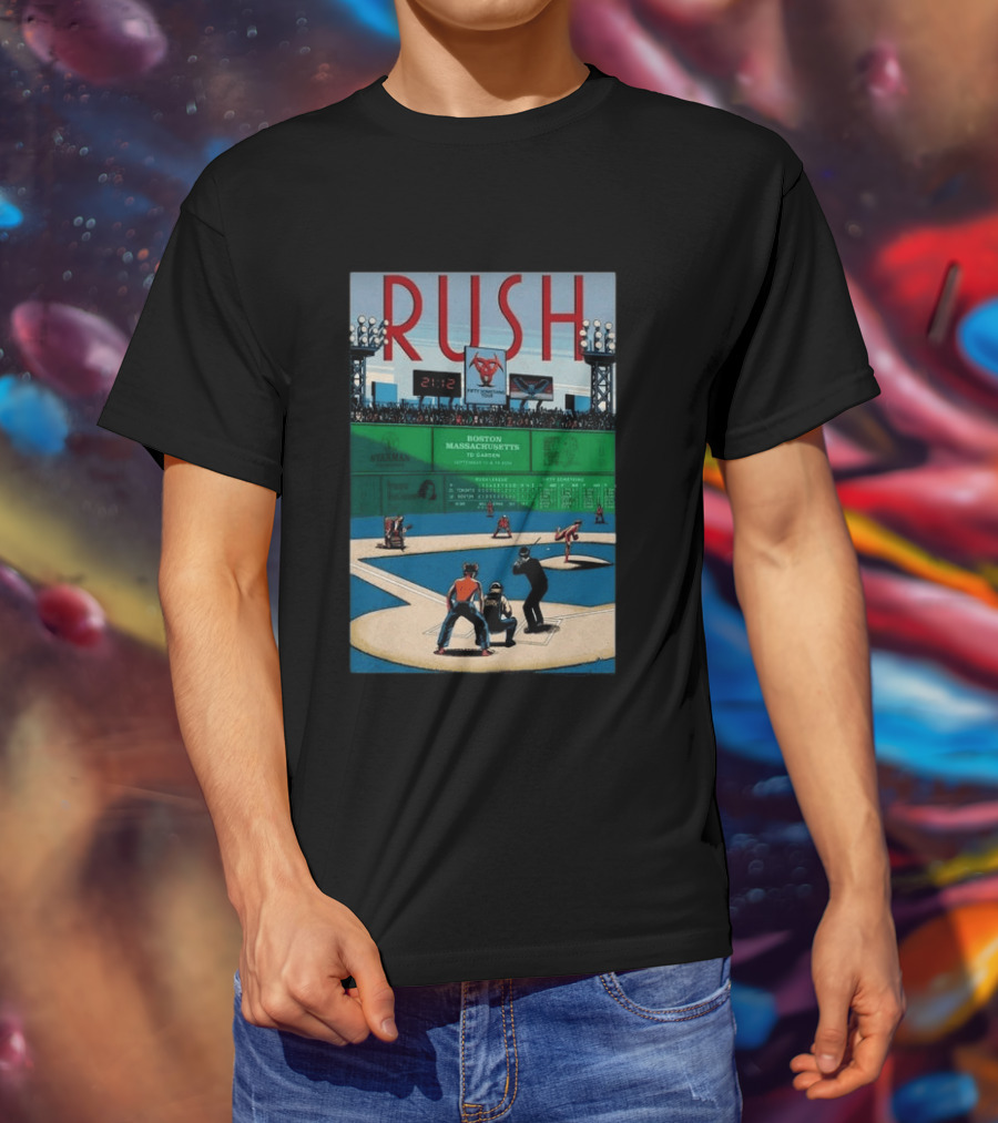 Boston Massachusetts Rush 2026 Concert Sep 12 & 14 TD Garden Baseball T-Shirt