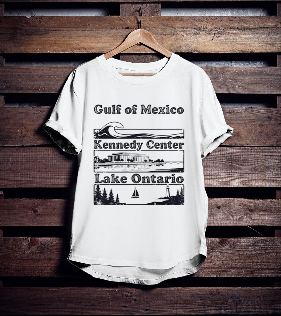 Gulf Of Mexico Wave Kennedy Center Building Lake Ontario Sailboat Scene T-Shirt