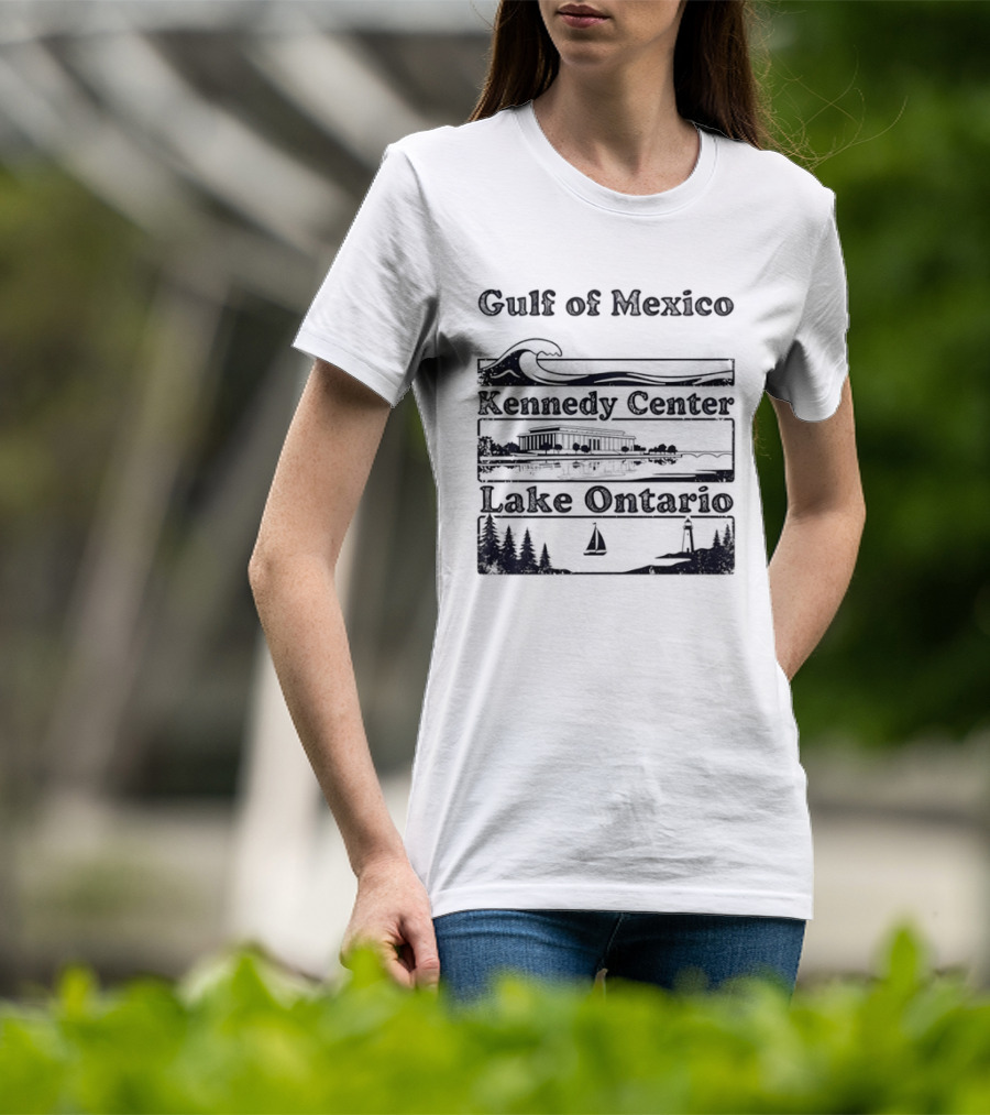 Gulf Of Mexico Wave Kennedy Center Building Lake Ontario Sailboat Scene T-Shirt
