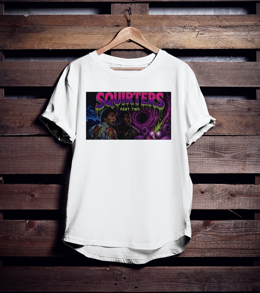 Squirters Part Two 1980s Horror Creature Scene T-Shirt