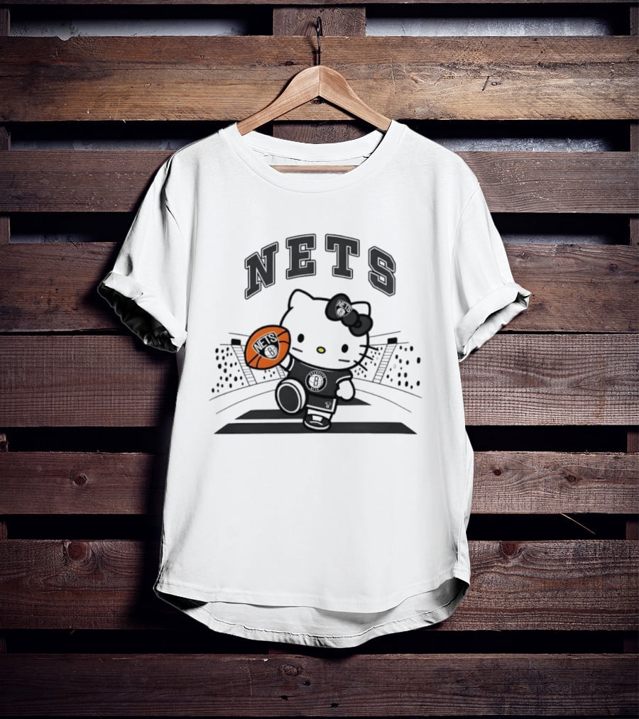 Nets Hello Kitty Brooklyn Basketball Collaboration 2026 NBA Season T-Shirt