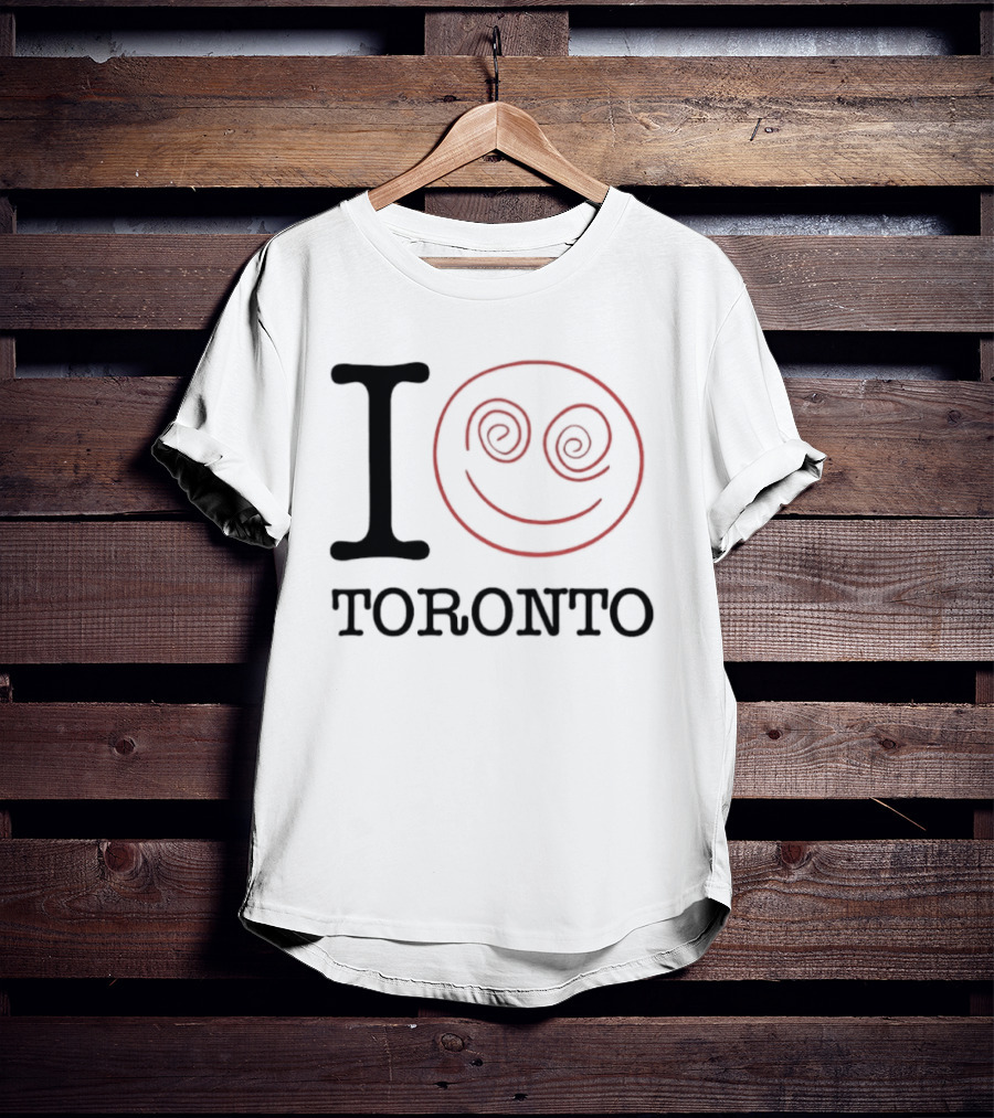 I Love Toronto Smiley Face Red Swirl Eyes Emoji T-Shirt