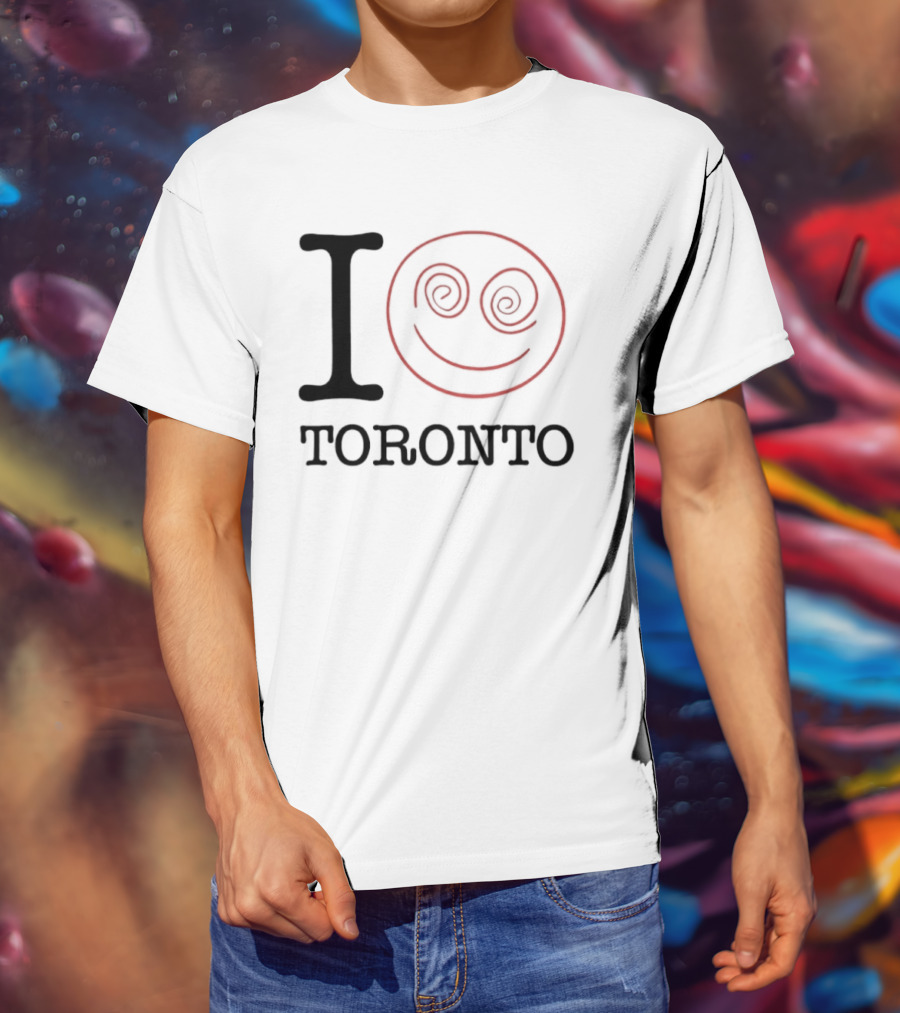 I Love Toronto Smiley Face Red Swirl Eyes Emoji T-Shirt