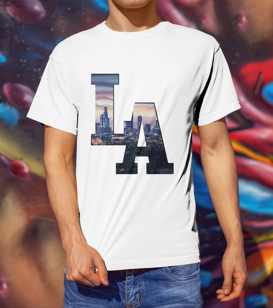 Los Angeles City Skyline LA California Sunset View T-Shirt