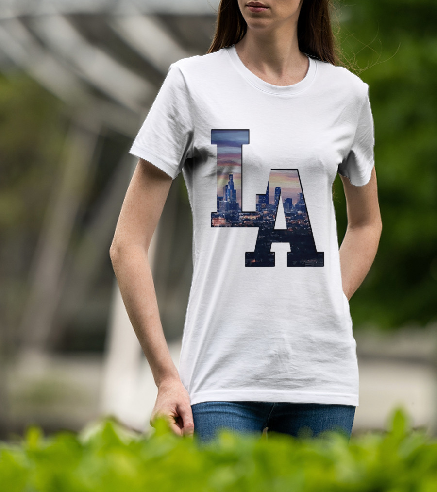Los Angeles City Skyline LA California Sunset View T-Shirt