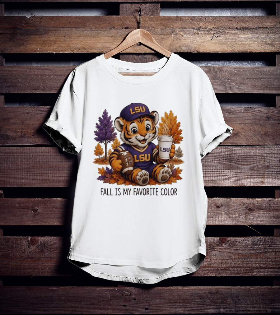 LSU Tiger Fall Is My Favorite Color College Football Cute Autumn T-Shirt