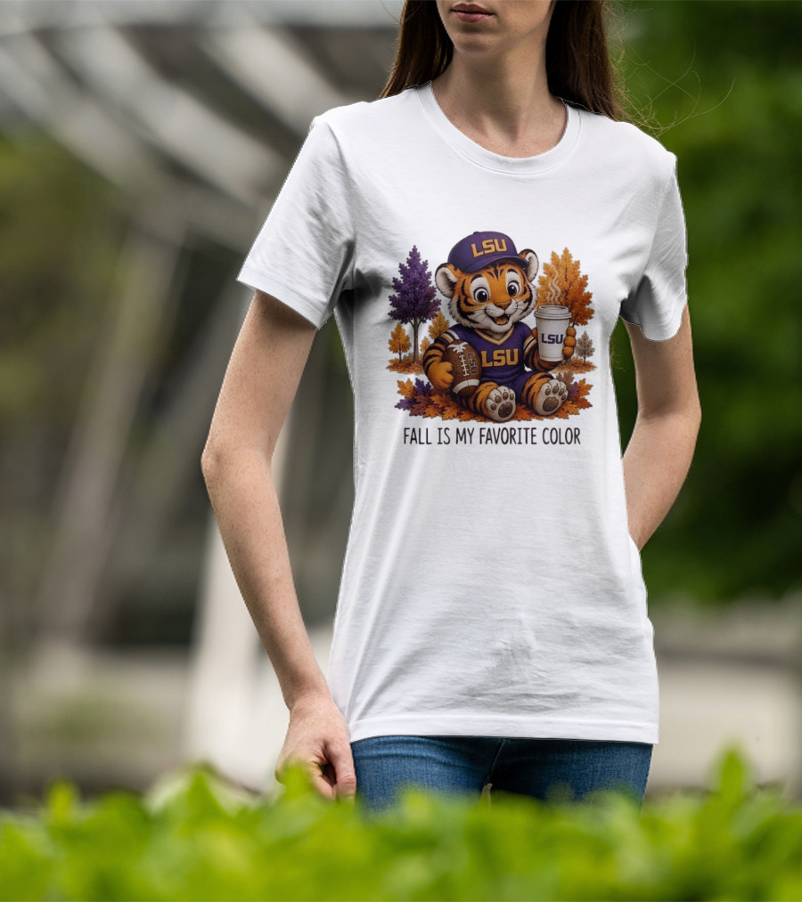 LSU Tiger Fall Is My Favorite Color College Football Cute Autumn T-Shirt