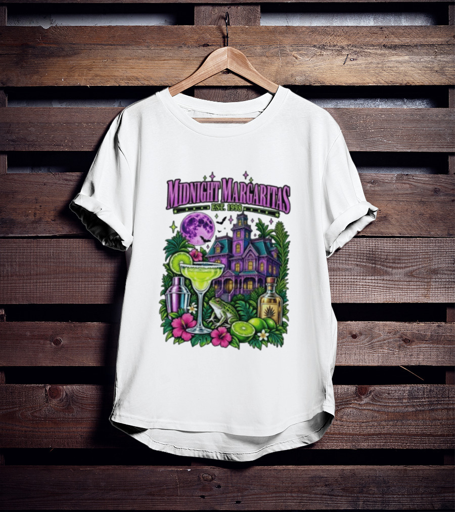 Midnight Margaritas Est. 1998 Haunted Mansion Tropical Vibes Lime And Moon Magic T-Shirt