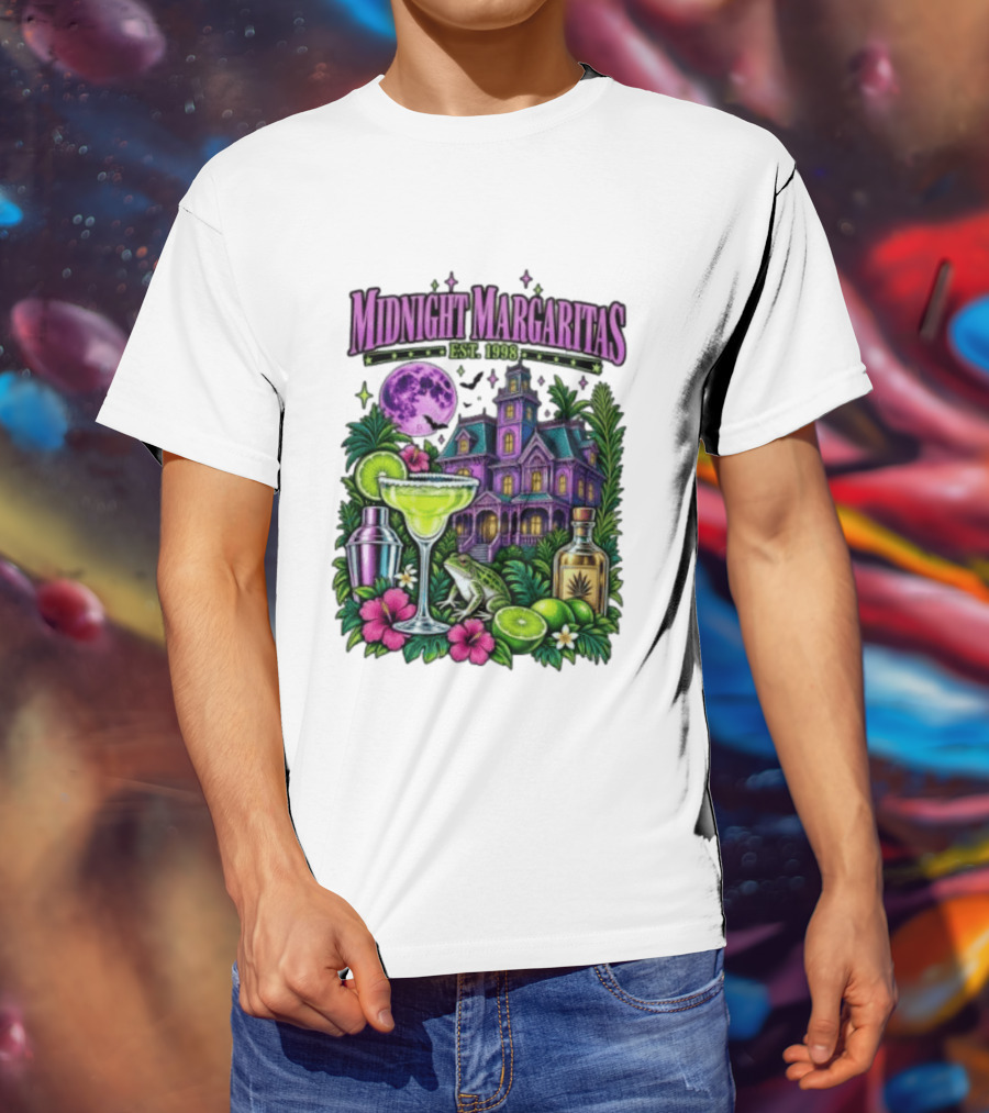 Midnight Margaritas Est. 1998 Haunted Mansion Tropical Vibes Lime And Moon Magic T-Shirt