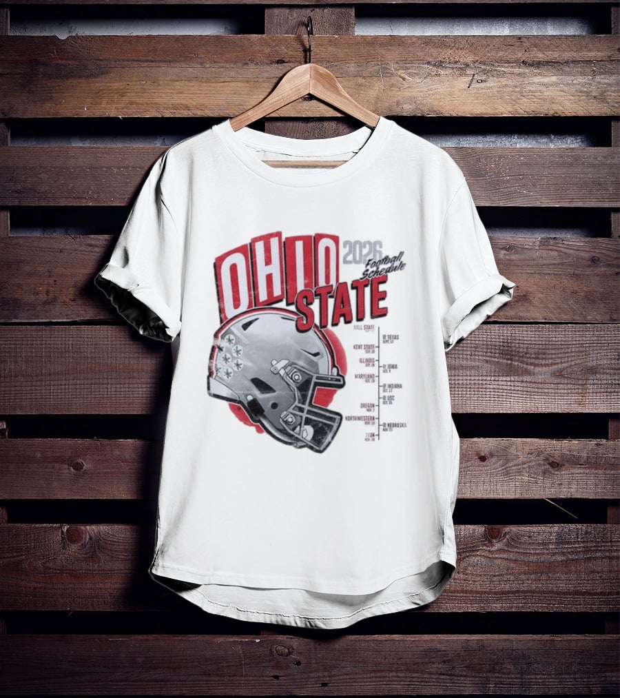 Ohio State Buckeyes 2026 Football Schedule Helmet T-Shirt