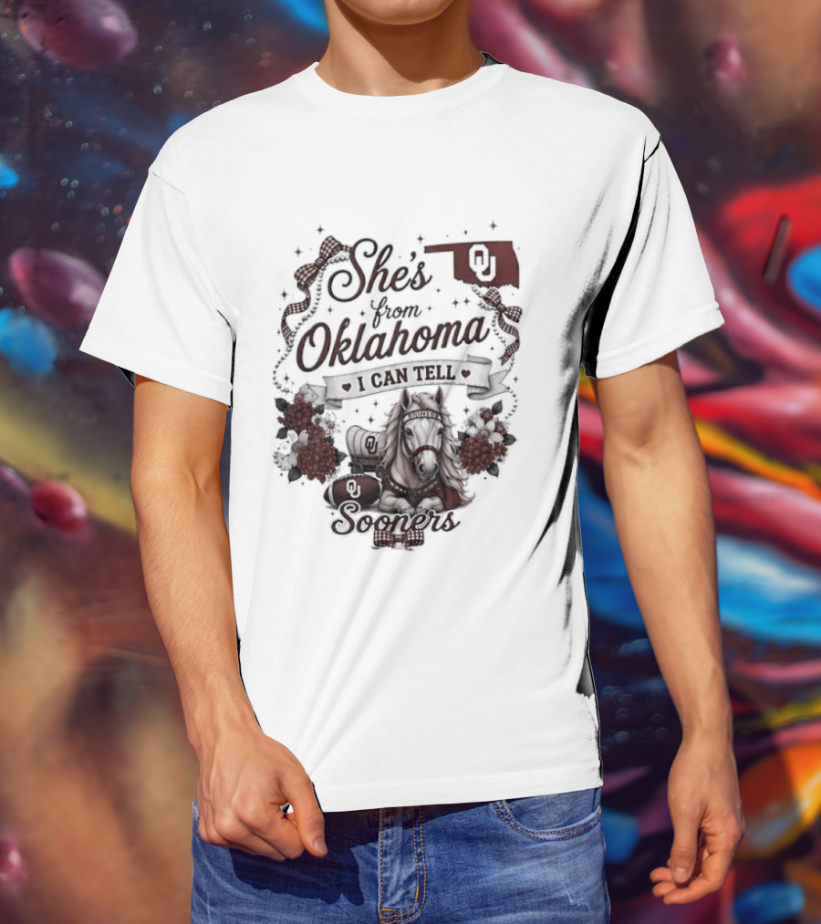 She's From Oklahoma I Can Tell Sooners OU State Pride Football T-Shirt