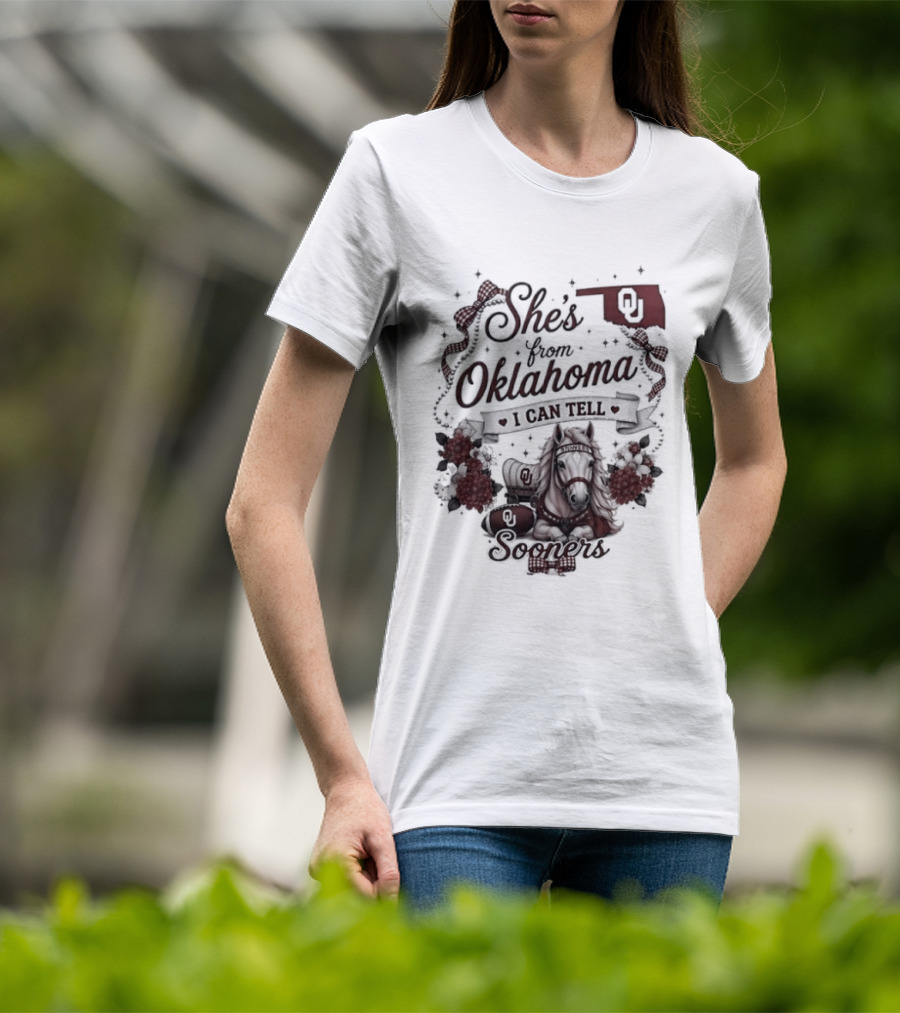 She's From Oklahoma I Can Tell Sooners OU State Pride Football T-Shirt
