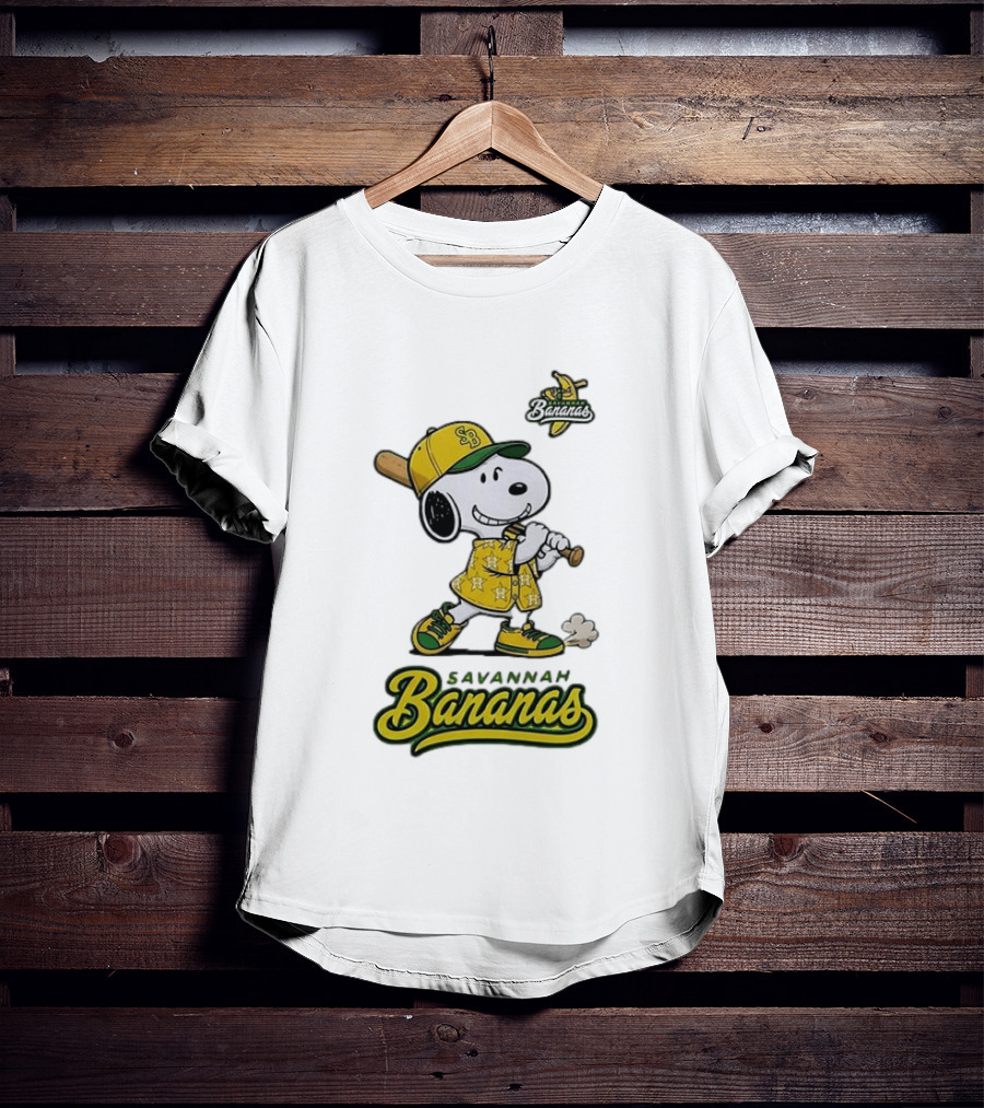Snoopy Savannah Bananas Peanuts Baseball Collaboration T-Shirt