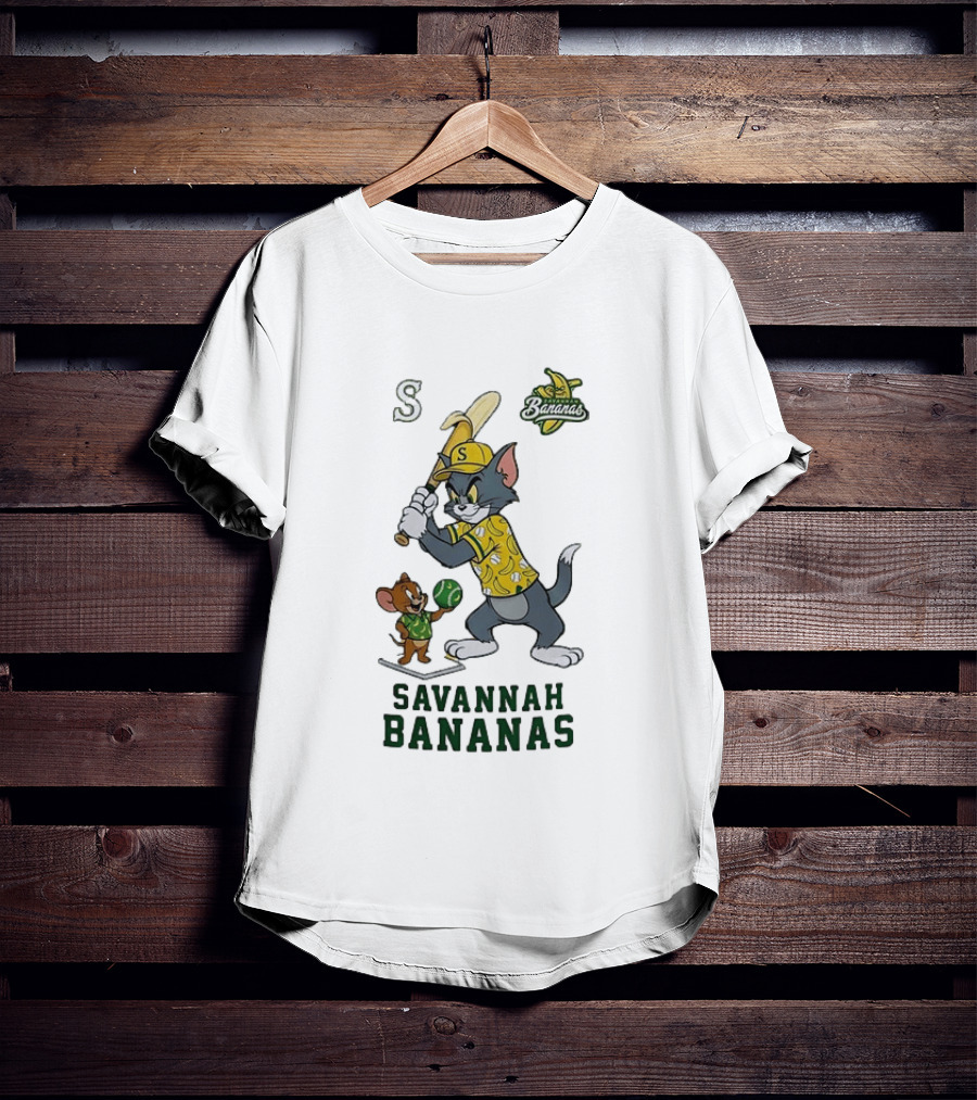 Tom And Jerry Savannah Bananas Baseball Fan T-Shirt