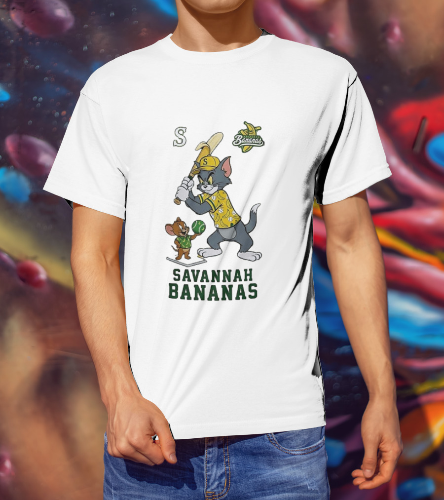 Tom And Jerry Savannah Bananas Baseball Fan T-Shirt