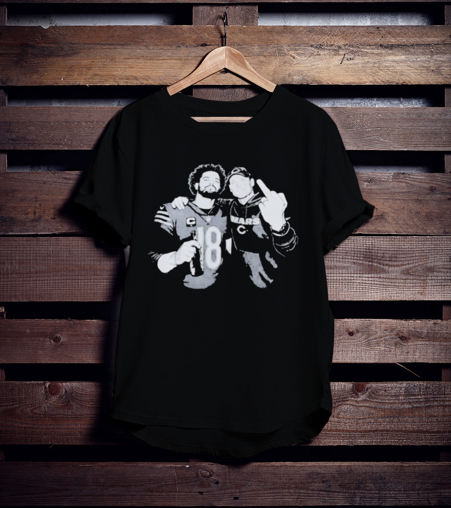 Bears Caleb Williams Ben Johnson Middle Finger Gesture T-Shirt