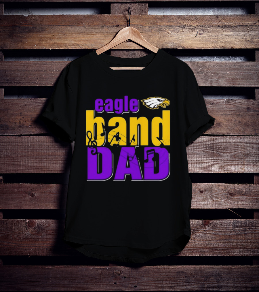 Eagle Band Dad With Eagle Head Icon Yellow And Purple T-Shirt