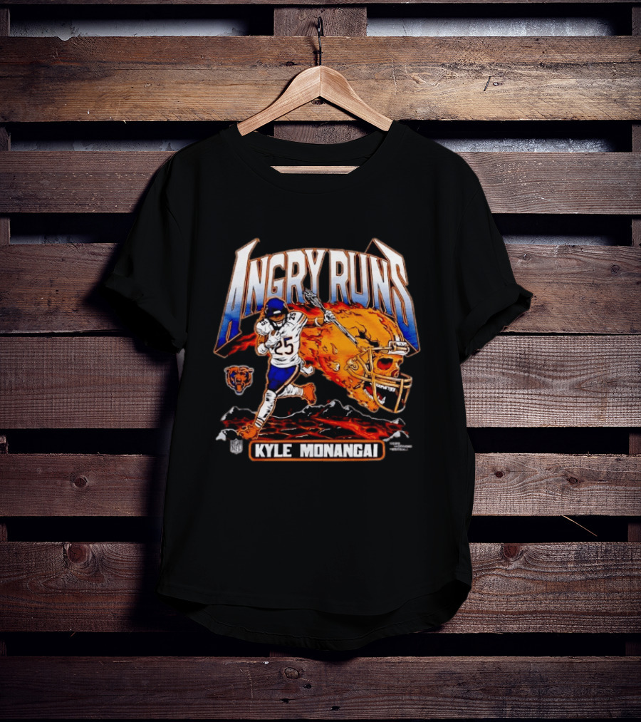 Angry Runs Kyle Monangai Chicago Bears Football NFL 2023 T-Shirt