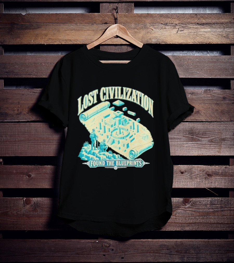 Lost Civilization Ancient Exploration Found Blueprints T-Shirt