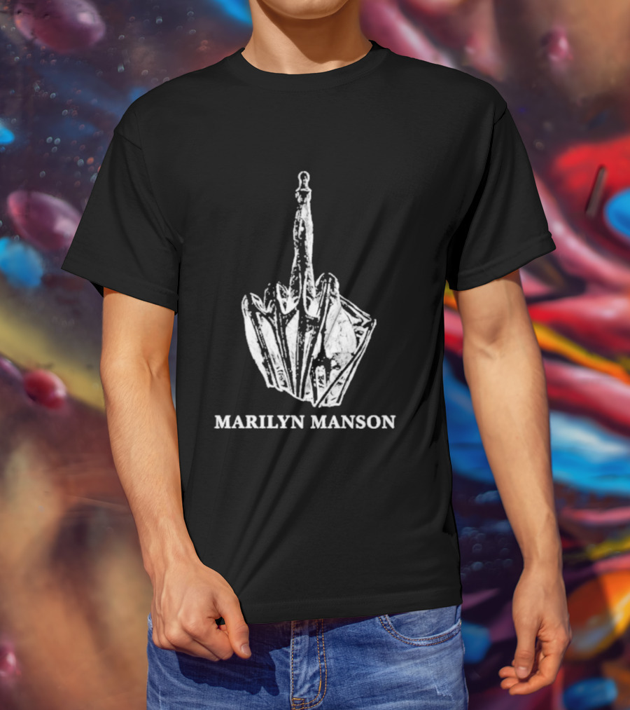 Marilyn Manson Middle Fingers Freaks On Tour 2026 With Rob Zombie T-Shirt