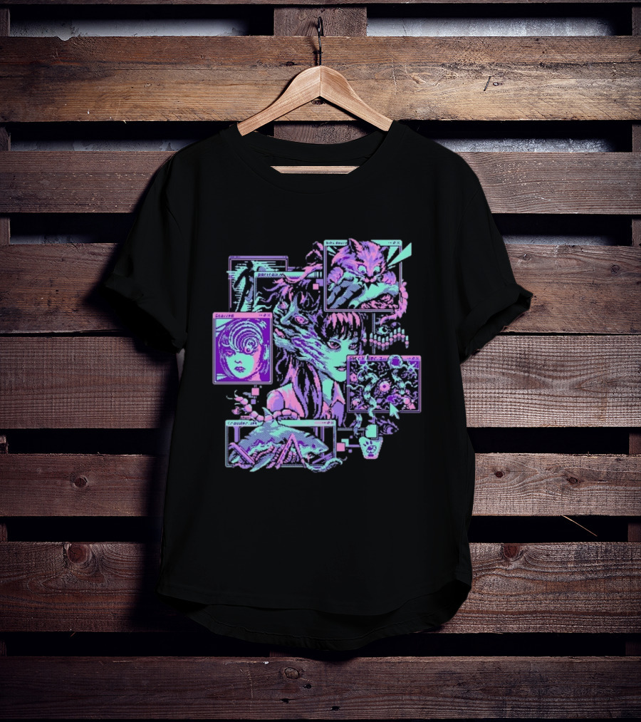 Scarred Crawler Glitch Aesthetic Portraits And Digital Art Panels T-Shirt