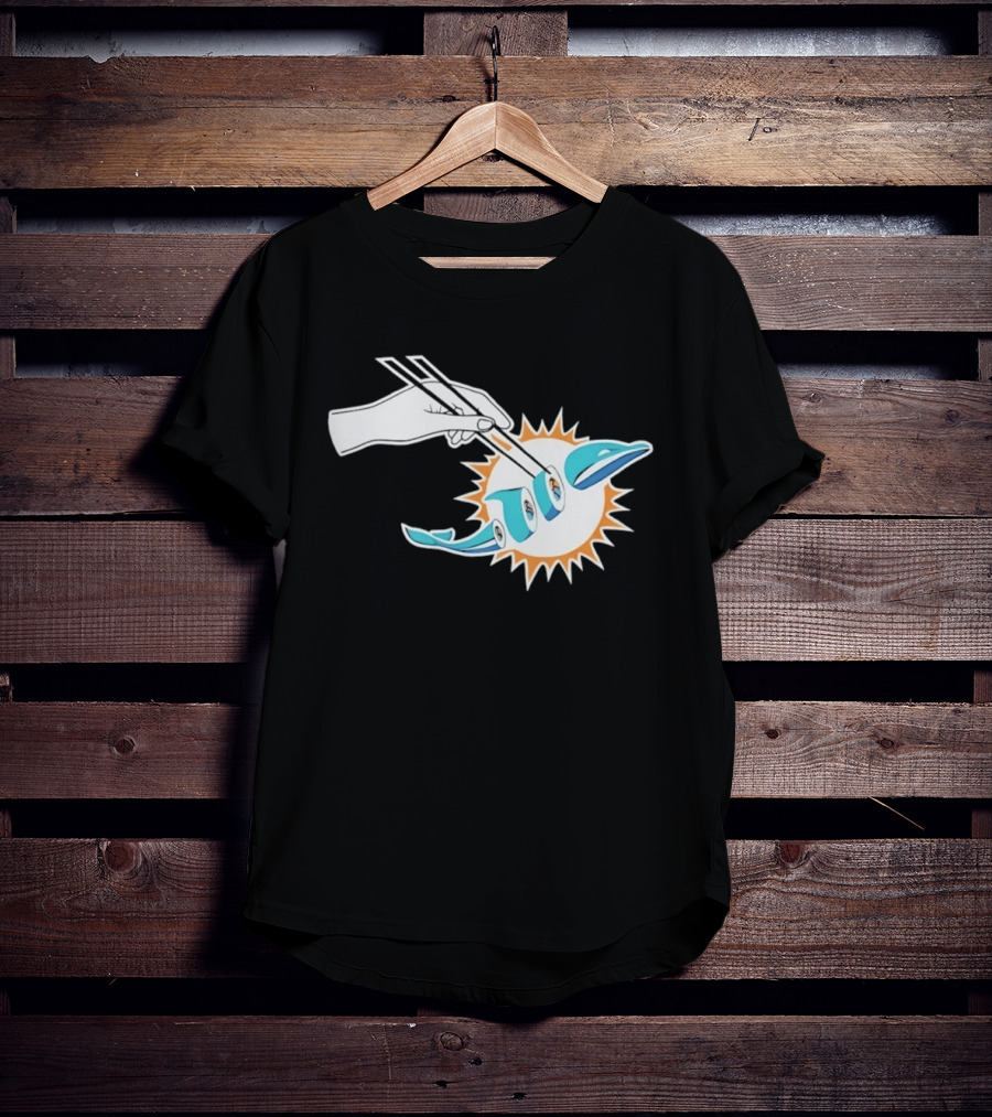 Miami Dolphins Sushi Roll Chopsticks T-Shirt