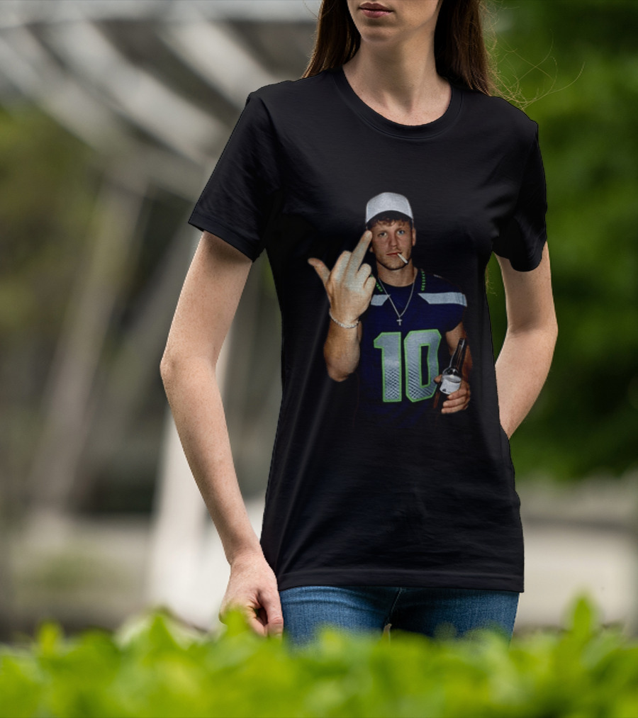 Seattle Seahawks Cooper Kupp Smoking Beer Gesture Iconic Football T-Shirt