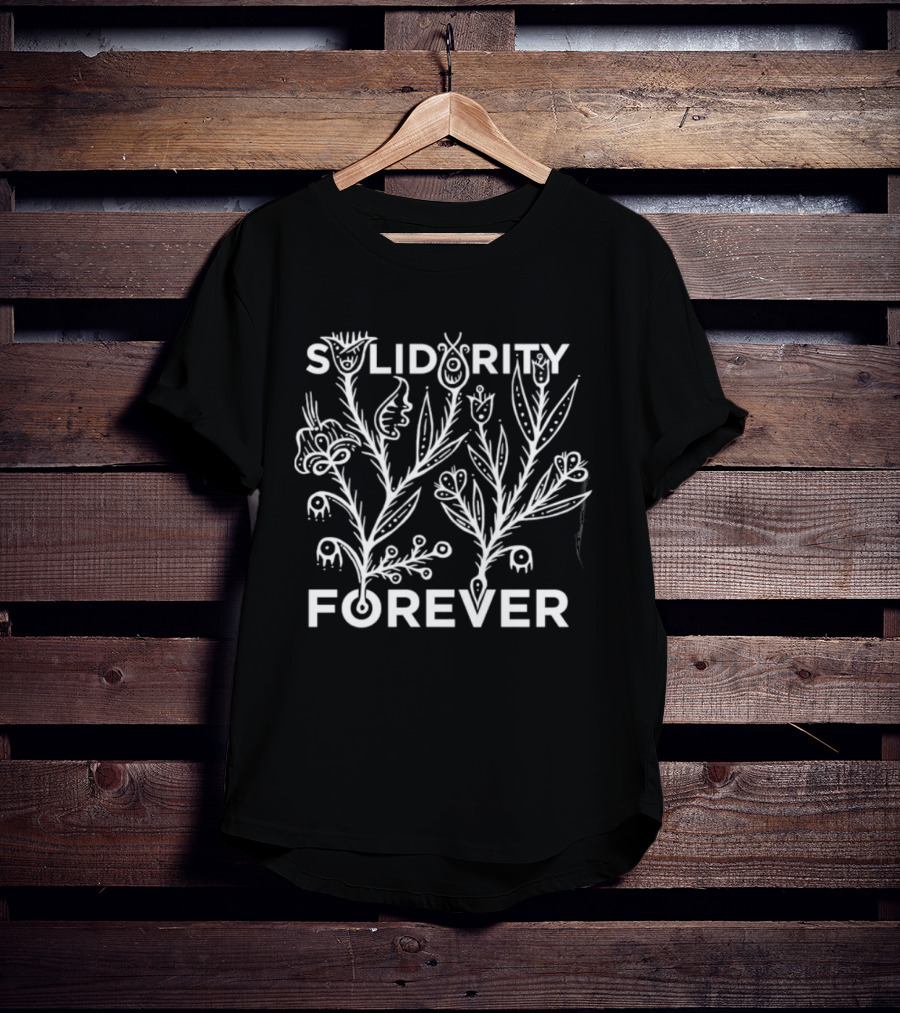 Solidarity Forever Floral Labor Union Block Print T-Shirt